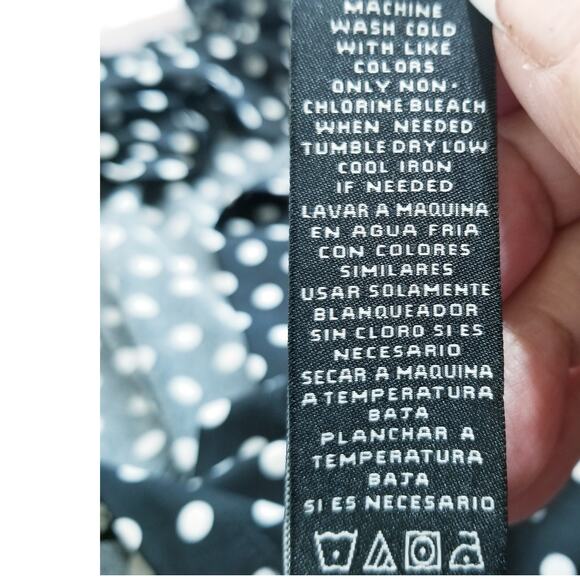 MSK - NWT's-Women's Black/White Polka Dot Short Sleeve Knee Length Dress Size M - Picture 11 of 11